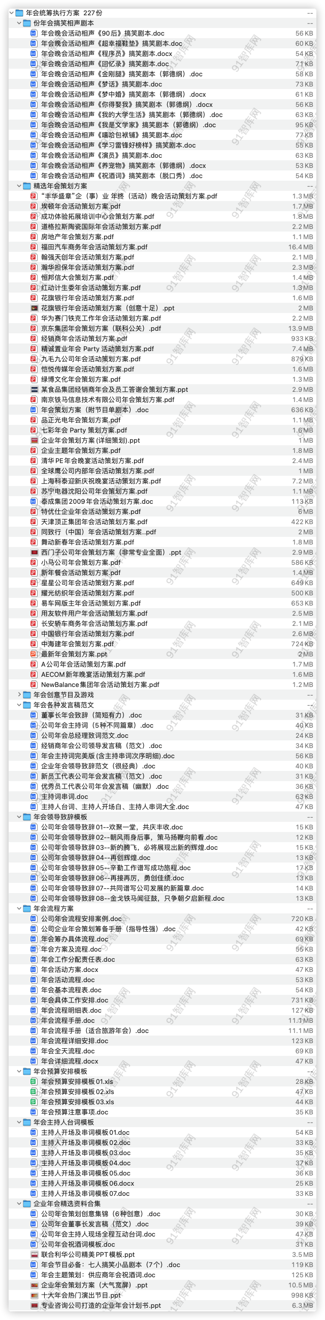 公司年会统筹执行方案 227份-91智库网