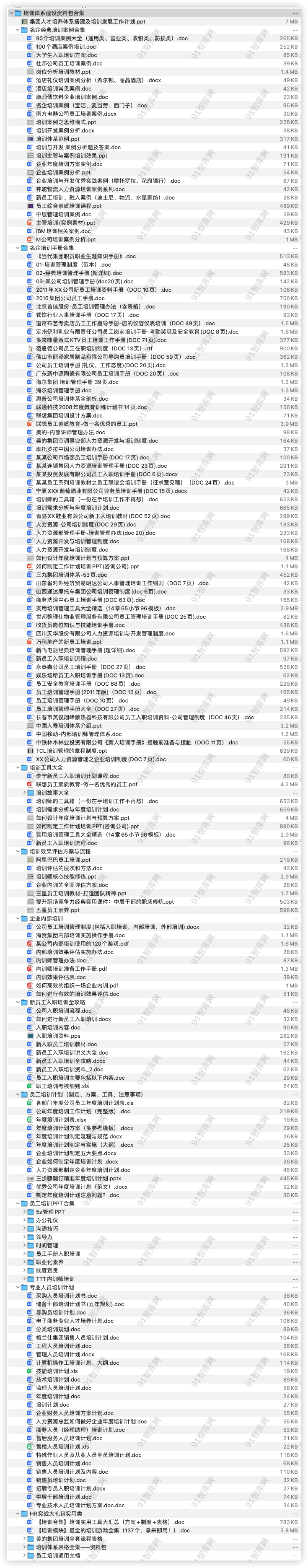 培训体系建设资料包合集 ，共410份文档资料-91智库网
