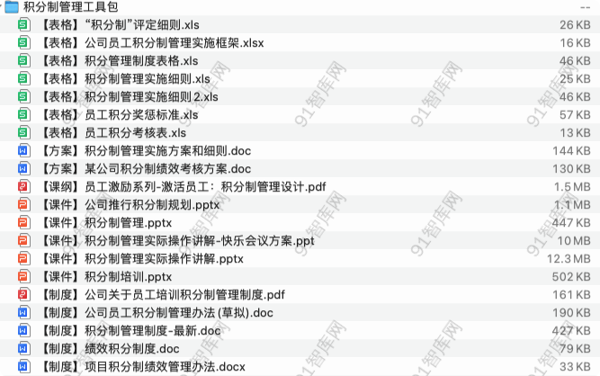 积分制管理工具包-91智库网