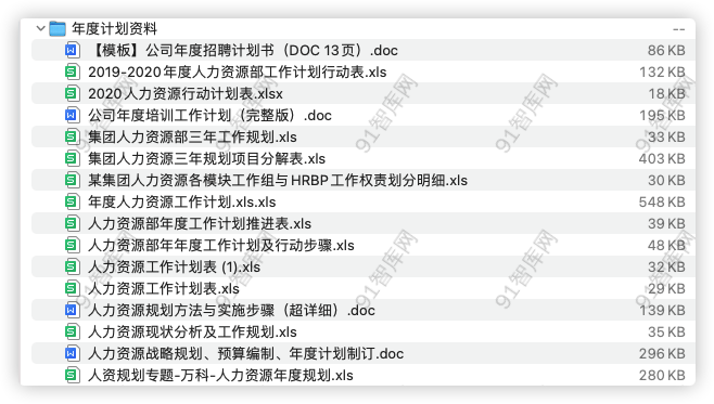 集团公司人力资源年度计划资料合集-91智库网