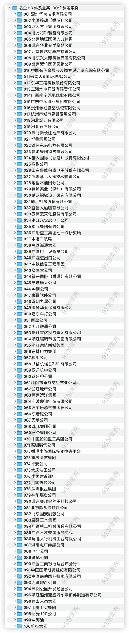 名企HR体系全案100个参考案例-91智库网