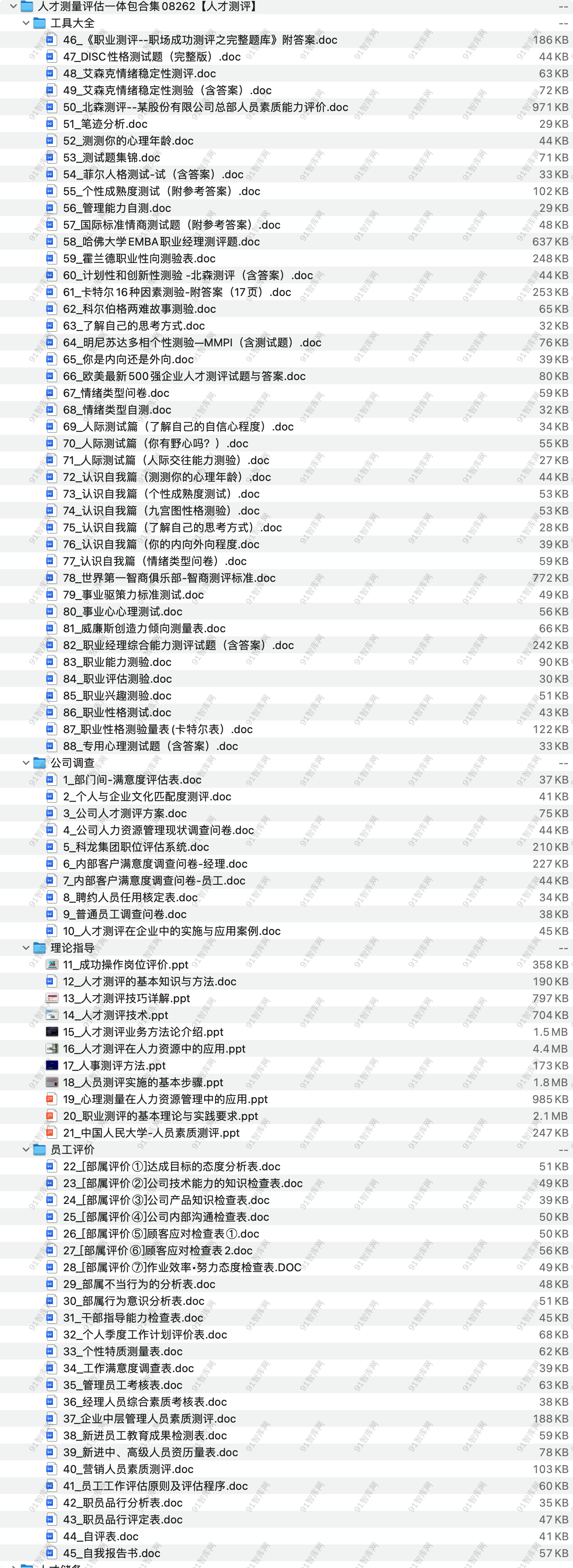 人才测量评估一体包合集【人才测评】 ，共94份文档资料-91智库网