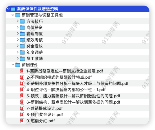 薪酬课课件及赠送课件资料（方法技巧+岗位薪资+管理制度+绩效考核+奖金+调薪+员工激励），共251份文档资料-91智库网