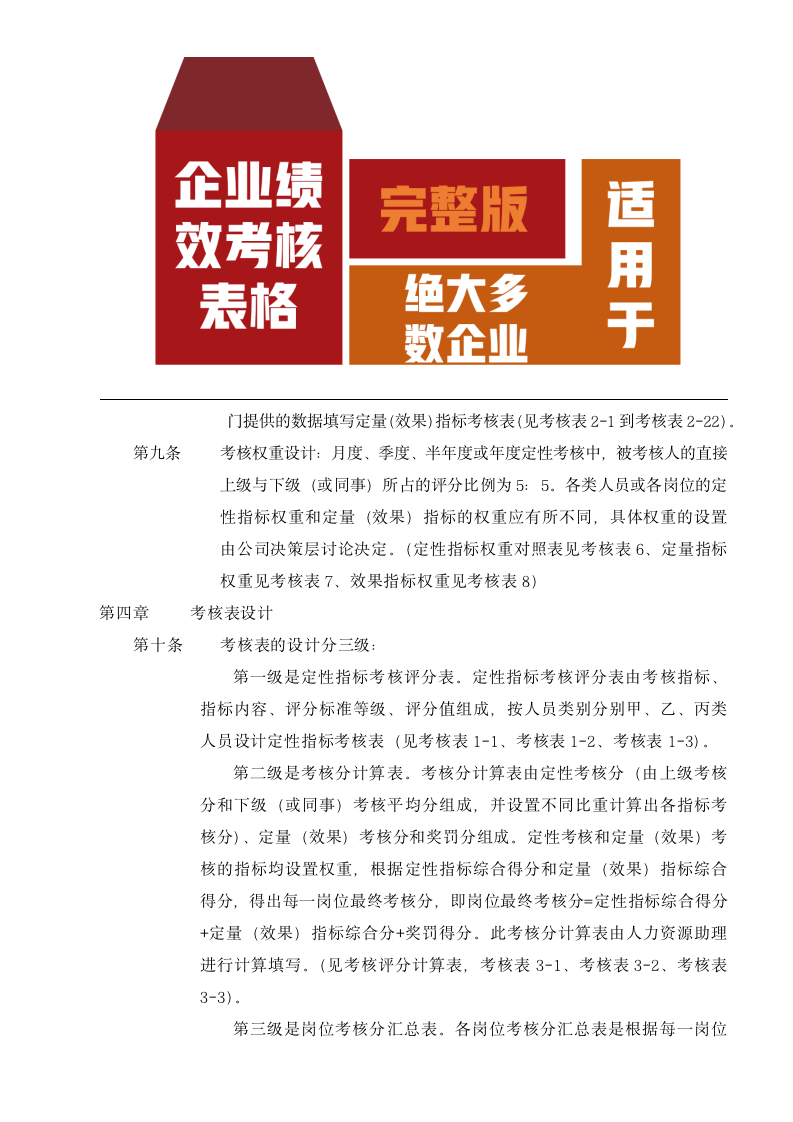 【会员参考】企业绩效考核表格大全_08