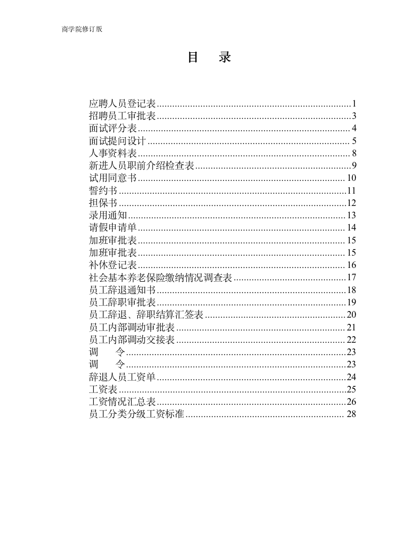 人力资源部使用表格大全全套34页（商学院2019版）_02