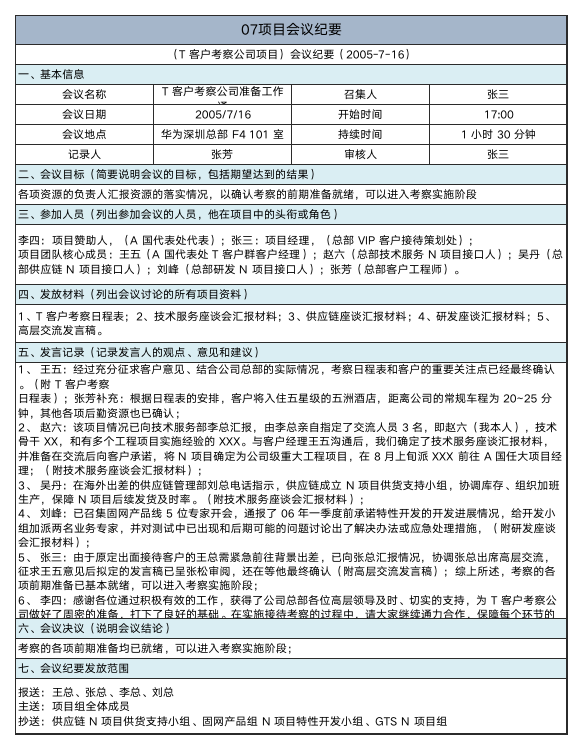 华为项目管理10大模板Excel版-可直接套用-8
